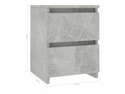 Clicnbuy Mesita De Noche|Mesita de noche de aglomerado hormigón 30x30x40 cm