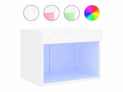 Clicnbuy Mesita de noche de pared con luces LED Blanco Best