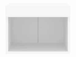 Clicnbuy Mesita de noche de pared con luces LED Blanco Best