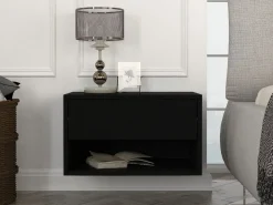 Vente-unique Mesita De Noche|Mesita de noche de pared RITAMI con 1 cajón y 1 estante, color