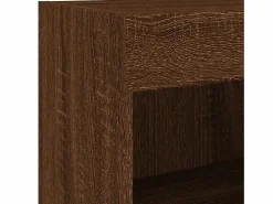 Mesita de noche de pared con luces LED roble marrón^Clicnbuy Clearance