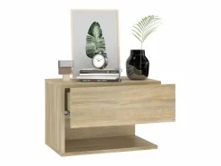 vidaxl Mesita de noche de pared 2 unidades color roble Sonoma Color natural claro New