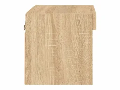 Mesita de noche de pared con luces LED roble Sonoma^Clicnbuy Hot