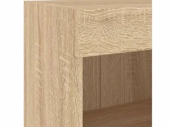 Mesita de noche de pared con luces LED roble Sonoma^Clicnbuy Hot