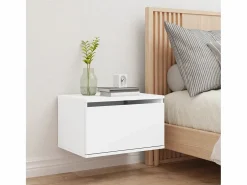 Clicnbuy Mesita de noche de pared con luces LED Blanco Online
