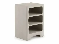 Mesita de noche de poliresina cemento blanco Camel Clearance