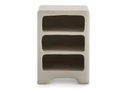 Mesita de noche de poliresina cemento blanco Camel Clearance