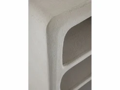 Mesita de noche de poliresina cemento blanco Camel Clearance