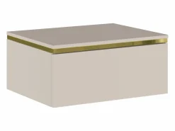 Mesita de noche flotante conjunto de 2 con 1 cajón y dorado - VUKIA de Pascal Morabito^Vente-unique Online