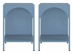 Mesita de noche industrial de metal, set de 2 gris^Sweeek Sale