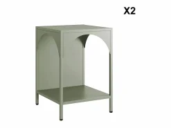 Sweeek Muebles Niño|Mesita de noche industrial de metal, set de 2