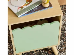 Sweeek Muebles Niño|Mesita de noche infantil con patas de madera de pino, 1 puerta