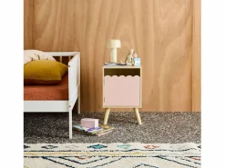 Mesita de noche infantil con patas de madera de pino, 1 puerta^Sweeek Online