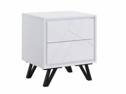 Mesita de noche lote de 2 con 2 cajones y LEDs en MDF lacado - SALIANO^Vente-unique Discount