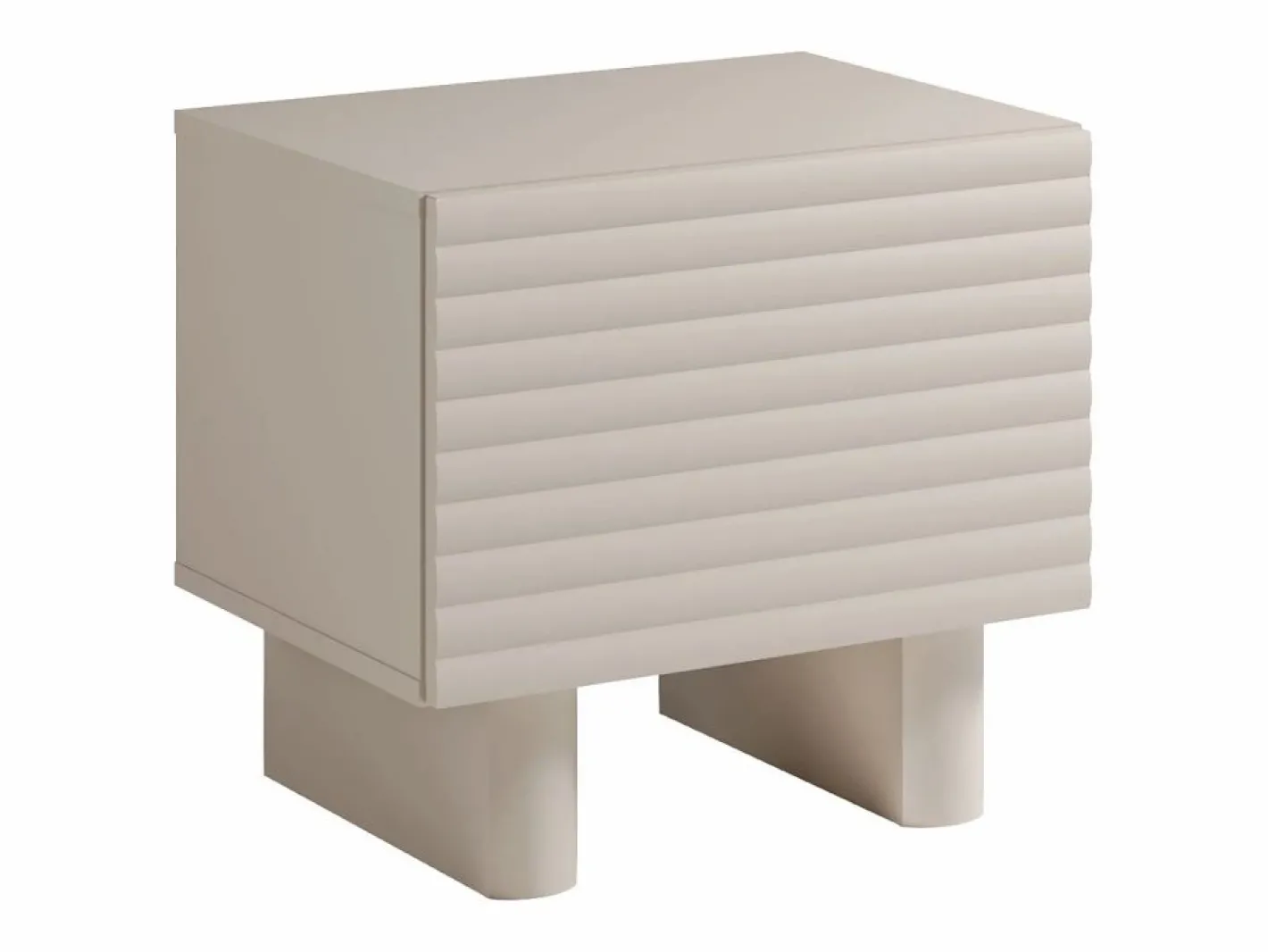 Vente-unique Mesita de noche LUDIMA de 1 puerta en MDF Beige Outlet