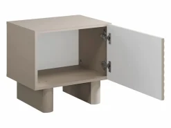 Vente-unique Mesita de noche LUDIMA de 1 puerta en MDF Beige Outlet