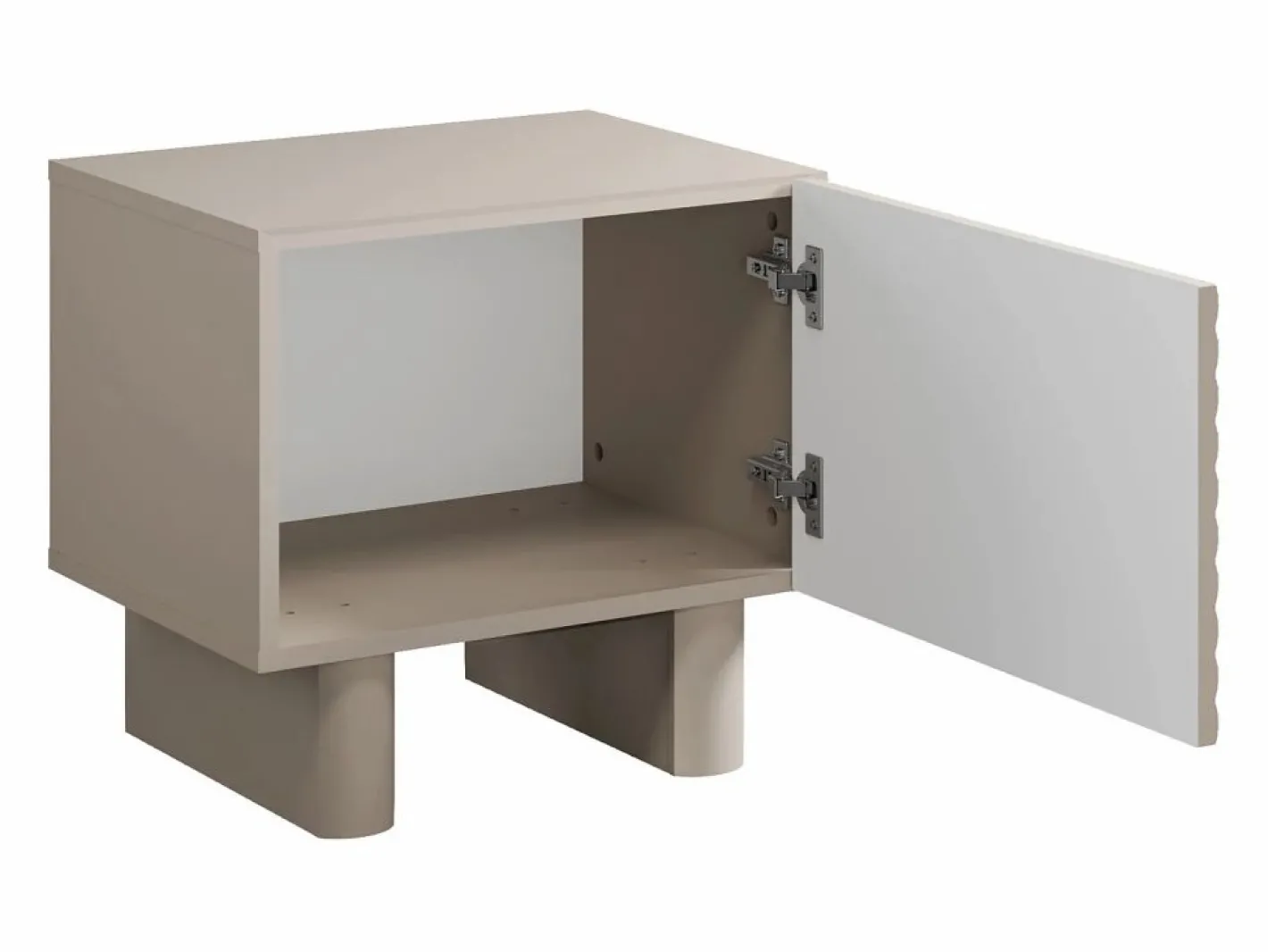 Vente-unique Mesita de noche LUDIMA de 1 puerta en MDF Beige Outlet