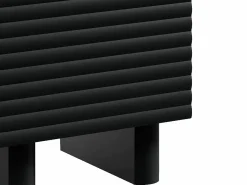 Vente-unique Mesita de noche LUDIMA de 1 puerta en MDF Negro Outlet