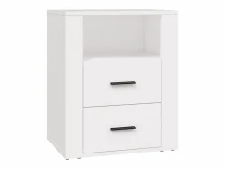 Clicnbuy Mesita de noche madera contrachapada 50x36x60 cm Blanco Clearance