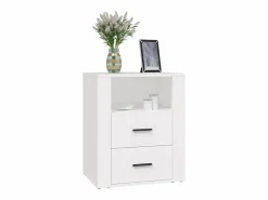 Clicnbuy Mesita de noche madera contrachapada 50x36x60 cm Blanco Clearance