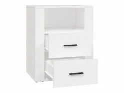 Clicnbuy Mesita de noche madera contrachapada 50x36x60 cm Blanco Clearance