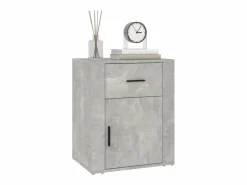 Mesita de noche madera contrachapada hormigón 50x36x60 cm^Clicnbuy Discount
