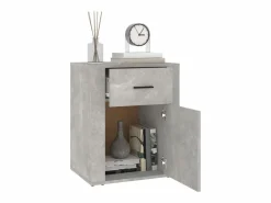 Mesita de noche madera contrachapada hormigón 50x36x60 cm^Clicnbuy Discount