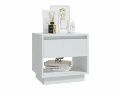 Clicnbuy Mesita de noche madera contrachapada 45x34x44 cm Blanco Online