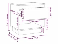 Clicnbuy Mesita de noche madera contrachapada 45x34x44 cm Blanco Online