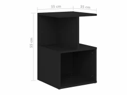 Clicnbuy Mesita de noche madera contrachapada 35x35x55 cm Negro Sale