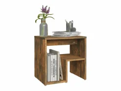 Clicnbuy Mesita de noche madera contrachapada roble ahumado 40x30x40 cm Marru00f3n Best