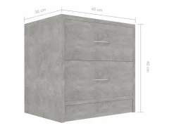 Clicnbuy Mesita De Noche|Mesita de noche madera contrachapada hormigón 40x30x40 cm