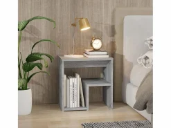 Clicnbuy Mesita de noche madera contrachapada Sonoma 40x30x40 cm Gris Sale