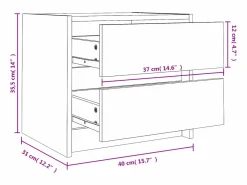 Clicnbuy Mesita De Noche|Mesita de noche madera maciza de pino 40x31x35,5 cm
