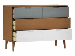 Mesita de noche MOLDE madera maciza de pino marrón 113x40x80 cm^vidaxl Clearance