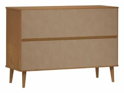 Mesita de noche MOLDE madera maciza de pino marrón 113x40x80 cm^vidaxl Clearance