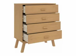 vidaxl Cómoda|Mesita de noche OLDEN madera maciza de pino marrón