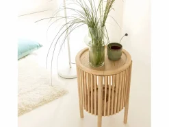 Mesita de noche redonda de madera de pino Vénus de^Made In Meubles Outlet