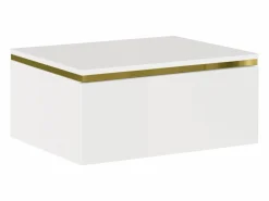 Mesita de noche suspendida con 1 cajón brillante y dorado - VUKIA de Pascal Morabito^Vente-unique Outlet