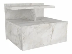 Vente-unique Mesita De Noche|Mesita de noche suspendida conjunto de 2 con 1 cajón y 1 estante efecto mármol - AZELNO