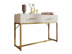 Merax Tocador|Mesita de noche tapizada - 43,9 x 35,5 x 49 cm - con 2 cajones + tirador metálico - MDF + terciopelo - gris