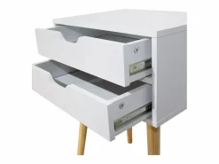 Mesita fiano 2 cajones blanca^ Sale