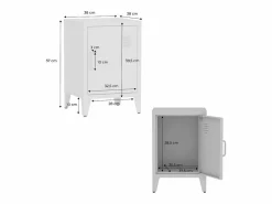 Sweeek Muebles Niño|Mesita industrial con 1 puerta, set de 2