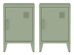 Sweeek Muebles Niño|Mesita industrial con 1 puerta, set de 2