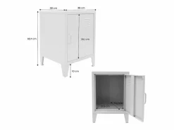 Sweeek Muebles Niño|Mesita industrial con 1 puerta, set de 2