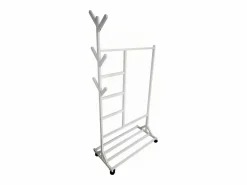 Burro Para Ropa|Meyvaser - Vestidor portatil, Perchero portátil con ruedas de 180x100x35 Cm y 6 Ganchos en madera color .