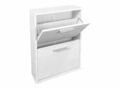 Meyvaser - Zapatero con 2 Puertas, Mueble para Zapatos Estrecho en Color , Medidas: 73 cm (Alto) x 54 cm (Ancho) x 18 cm (Fondo) Blanco Sale