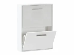 Meyvaser - Zapatero con 2 Puertas, Mueble para Zapatos Estrecho en Color , Medidas: 73 cm (Alto) x 54 cm (Ancho) x 18 cm (Fondo) Blanco Sale