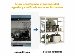 Meyvaser Estantería de Cocina, Unidad de Cocina con estantes, Marco de Metal , Estante Industrial para microondas 50x30x71,5 Cm^ Best