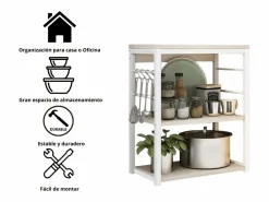Meyvaser Estantería de Cocina, Unidad de Cocina con estantes, Marco de Metal , Estante Industrial para microondas 50x30x71,5 Cm^ Best